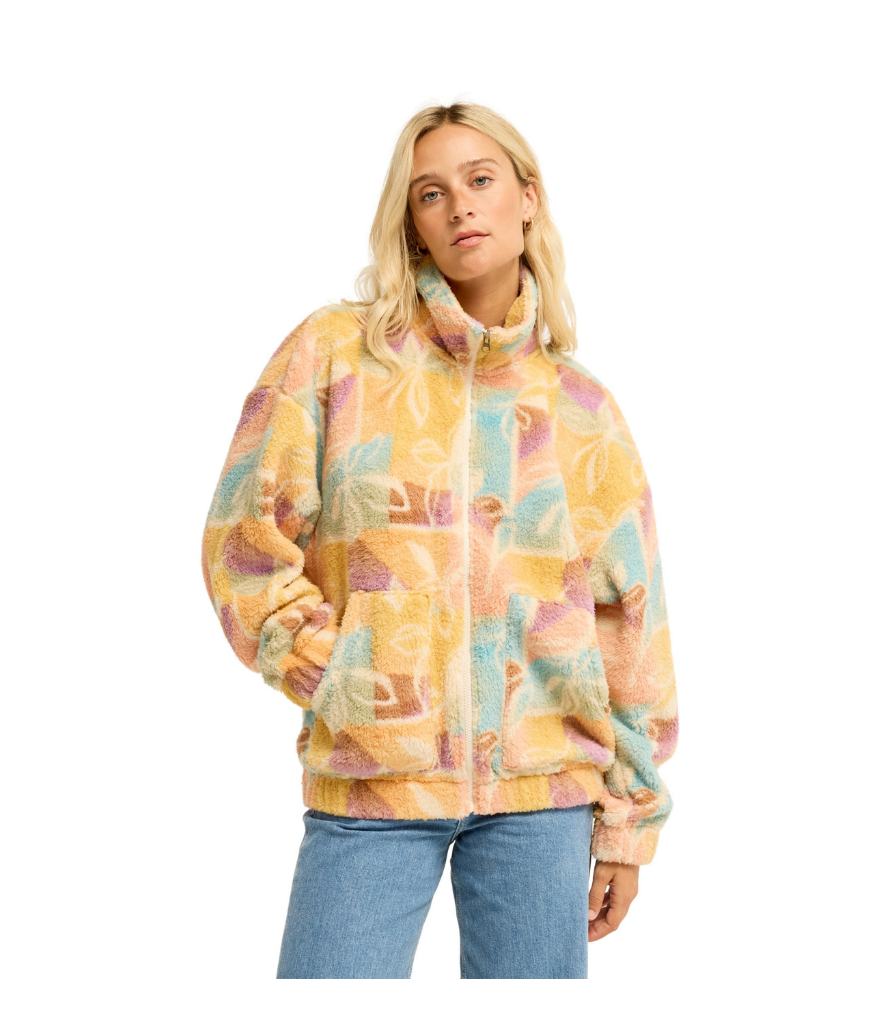 Billabong Women's First Light Half-Zip Fleece – White Cap