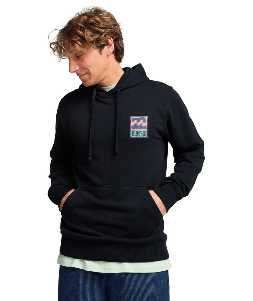 STAMP PULL OVER HOODIE - BLACK
