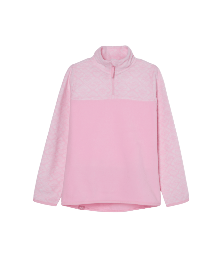 Roxy Girls' Whitecamp Half-Zip Fleece – Rose Shadow Roxygram (Ages 10-16)