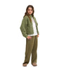 Roxy Kids' Blurry Cloud Full-Zip Polar Fleece – Oil Green Outline (Ages 8-14)