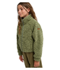 Roxy Kids' Blurry Cloud Full-Zip Polar Fleece – Oil Green Outline (Ages 8-14)