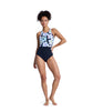 ROXY ACTIVE PT PERF ONE PIECE SWIMSUIT - ANTHRACITE IM FLEUR REAL