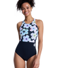 ROXY ACTIVE PT PERF ONE PIECE SWIMSUIT - ANTHRACITE IM FLEUR REAL