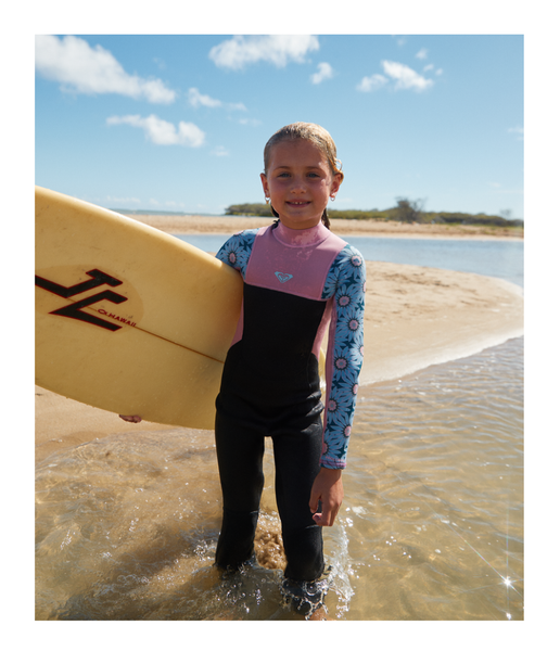 3/2 PROLOGUE TINY BACK ZIP FLAT LOCK WETSUIT - CRYSTAL TEAL SOL FLOWER