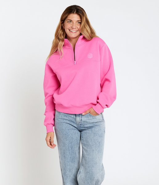 WOMEN'S FORTALEZA HALF ZIP FLEECE - HOT PINK