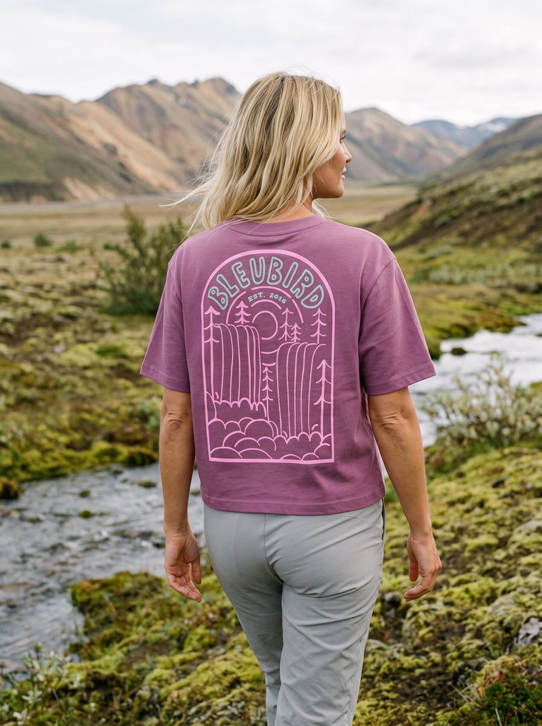 CASCADE CROPPED TEE - BERRY
