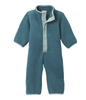 Infant wearing Columbia Helvetia™ Bunting in Everblue/Crushed Blue – soft Sherpa fleece suit with fold-over hands and feet.