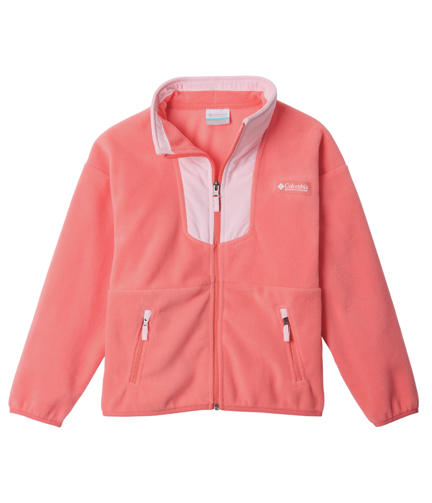 YOUTH SEQUOIA GROVE FULL ZIP FLEECE - HOT CORAL SATIN