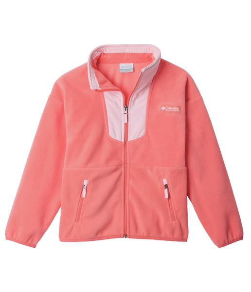 YOUTH SEQUOIA GROVE FULL ZIP FLEECE - HOT CORAL SATIN