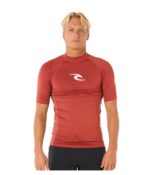 MEN'S WAVES UPF PERF S/S RASHVEST - RED