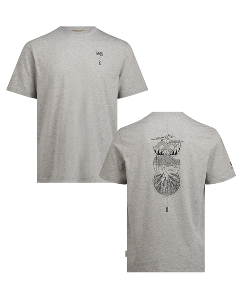 MEN'S O.SMITHER LINES ORGANIC COTTON TEE - LIGHT GREY