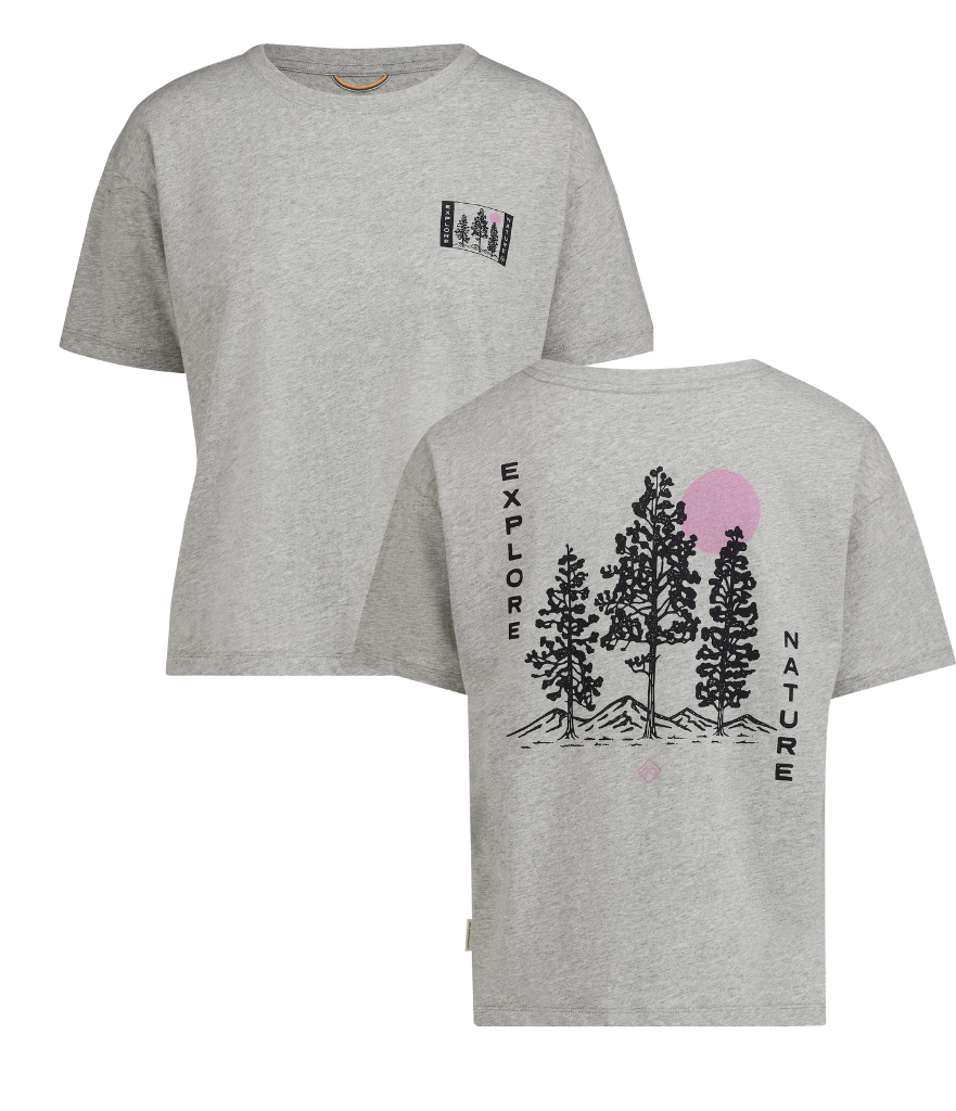 WOMEN'S EXPLORE NATURE ORGANIC COTTON TEE - LIGHT GREY