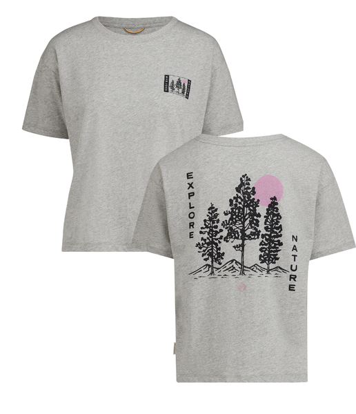 WOMEN'S EXPLORE NATURE ORGANIC COTTON TEE - LIGHT GREY