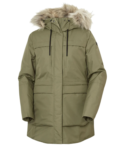 Helly Hansen Women’s Coastal Parka in Lav Green – Waterproof Insulated Winter Coat with Faux-Fur Hood