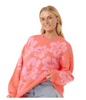 HIBISCUS HEAT JACQUARD CREW WOMEN'S - WATERMELON