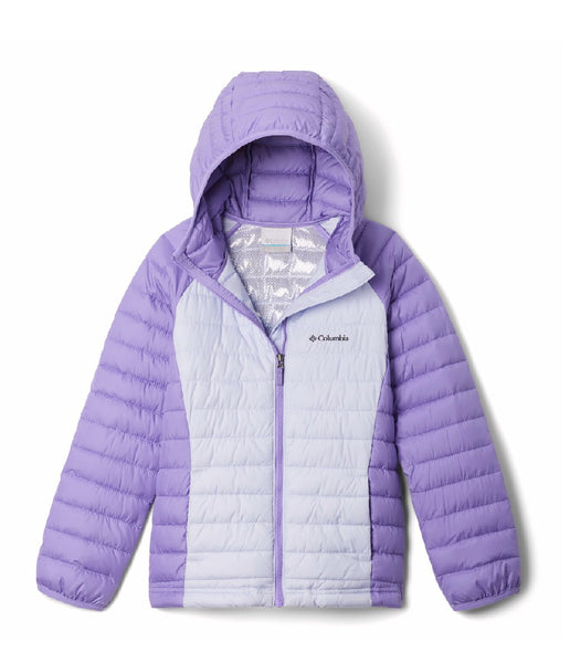 YOUTH GIRL'S POWDER LITE II HOODED JACKET - SNOWDRIFT, PAISLEY PURPLE (AGES 10 - 20)