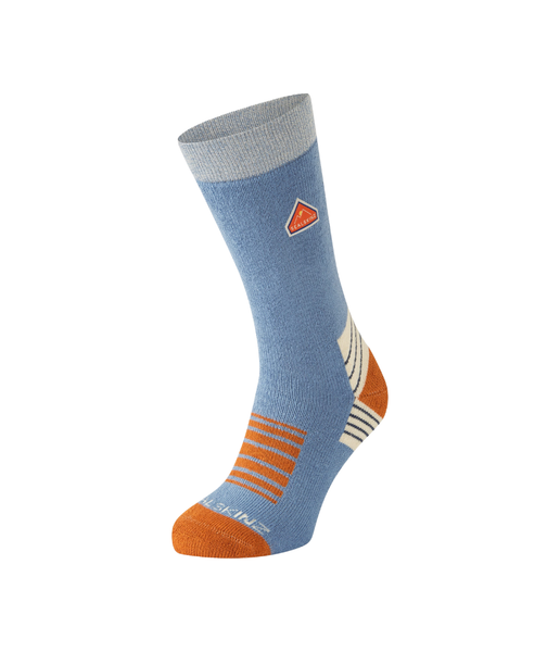 ATTLEBRIDGE SINGLE LAYER BAMBOO MID LENGTH PLAIN HIKING SOCK -  BLUE