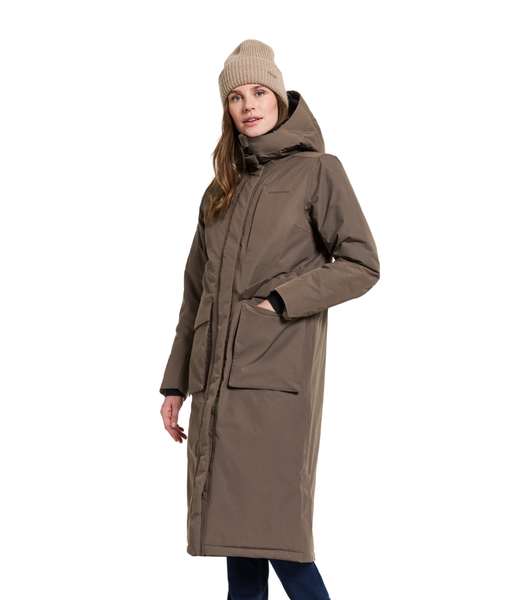 LEYA WOMENS PARKA LONG 4 - MOCHA BROWN