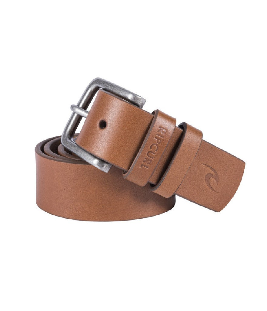 CUT DOWN LEATHER BELT - TAN