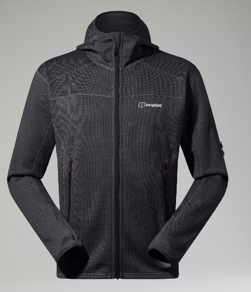 PRAVITALE MOUNTAIN 2.0 HOODED FLEECE JACKET AM CARBON BLACK