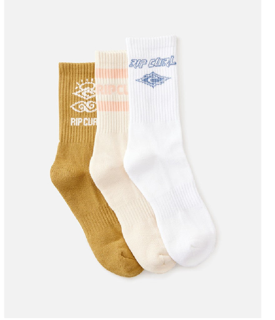 WOMEN'S ICONS OF SURF SOCK 3-PACK - BRONZE