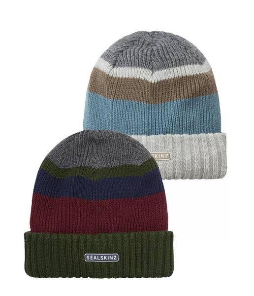 CROMER WATERPROOF COLD WEATHER ROLL CUFF STRIPED BEANIE