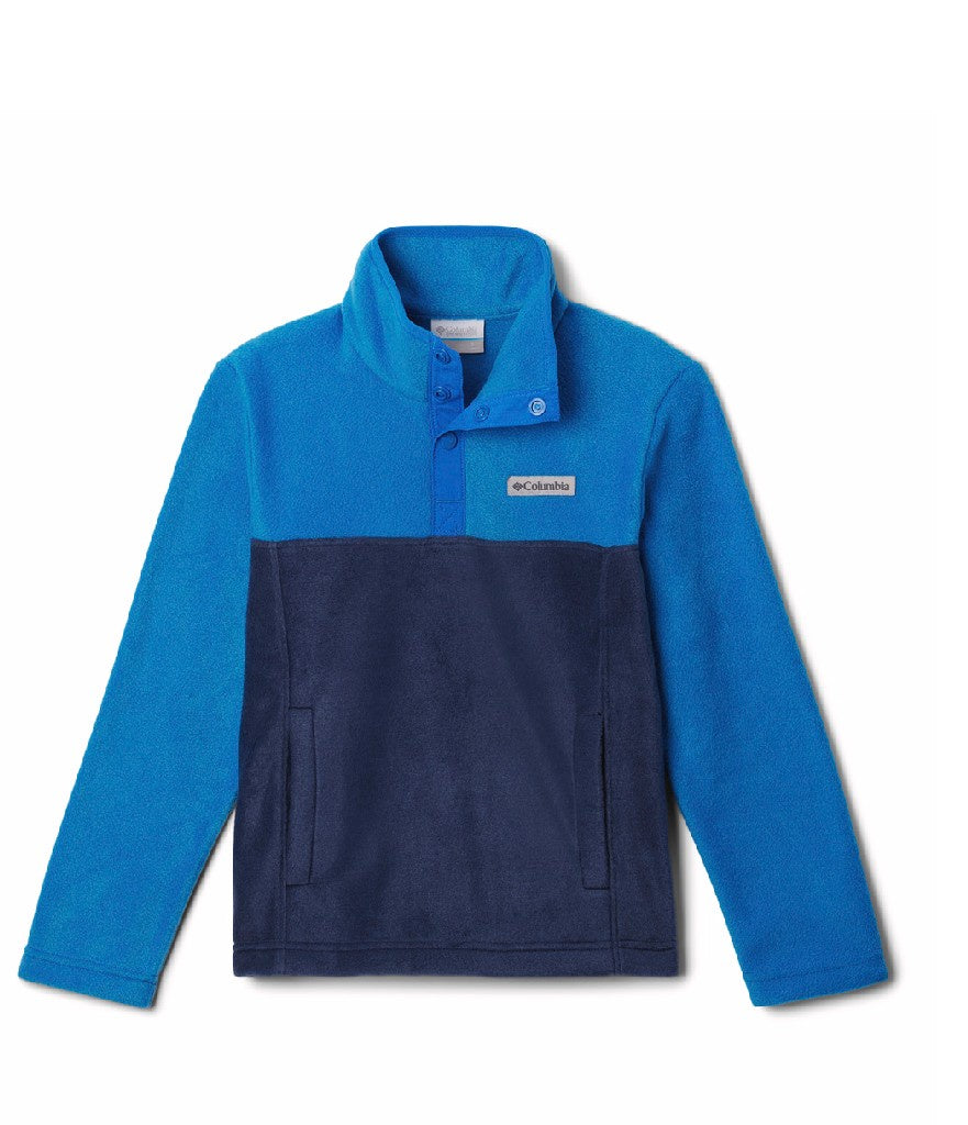 YOUTH UNISEX STEENS MTN II 1/4 SNAP FLEECE PULL-OVER - COLLEGIATE NAVY, BRIGHT INDIGO (AGES 10 - 20)