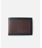 MEN'S PUMPED EMBOSS PU ALL DAY WALLET - BLACK/BROWN