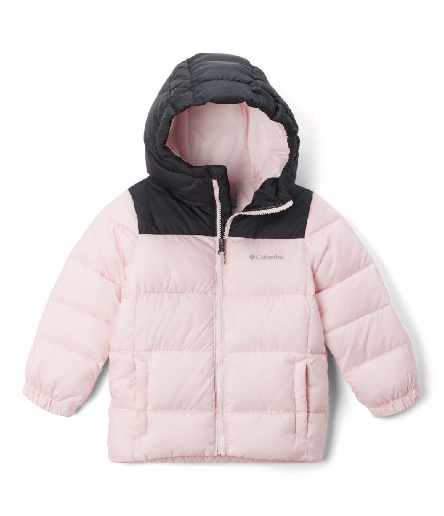 TODDLER PUFFECT HOODED JACKET - SATIN PINK, BLACK