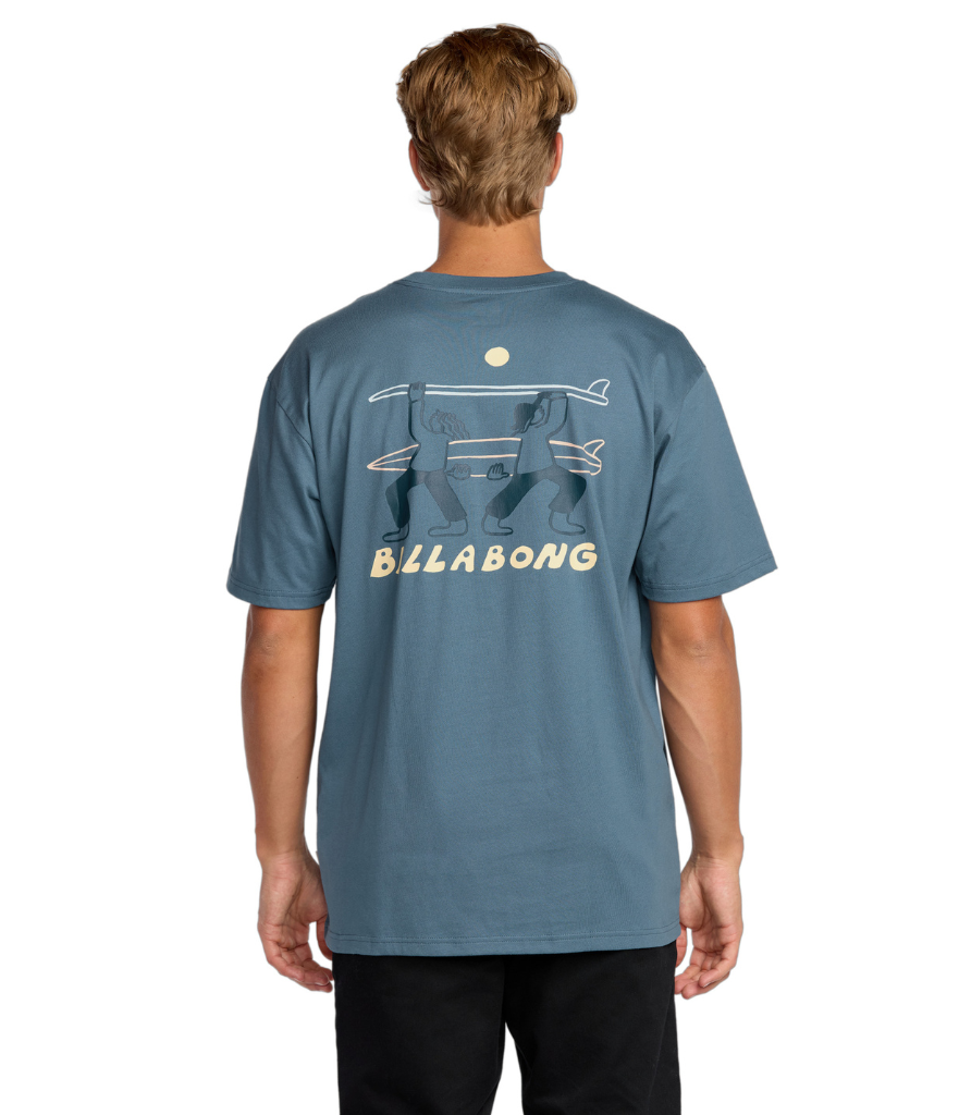 SPLIT THE PEAK MEN'S REGULAR SHORT SLEEVE TEE - STEEL BLUE