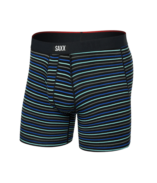 VIBE XTRA SOFT COMFORT BOXER BRIEF W/ FLY - GENT'S STRIPE-SPORT BLUE