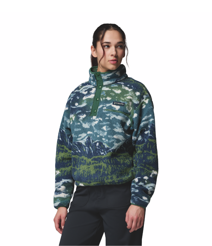 HELVETIA™ II PRINTED CROPPED HALF SNAP WOMEN'S - EVERBLUE SISTERS, RAIN FOREST