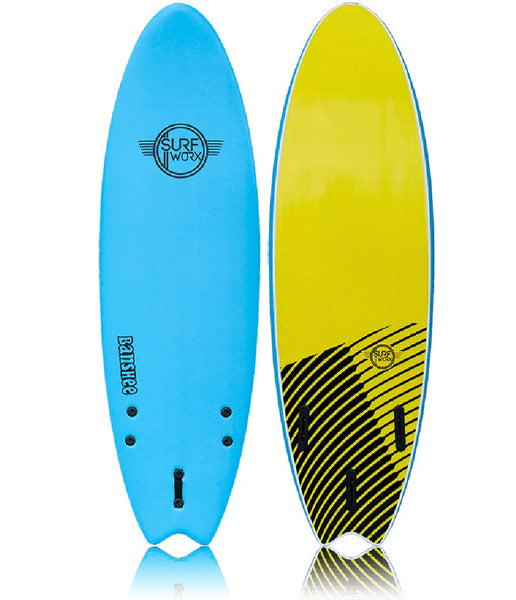SURFWORX BANSHEE HYBRID 6 FOOT WITH LEASH - AZURE BLUE