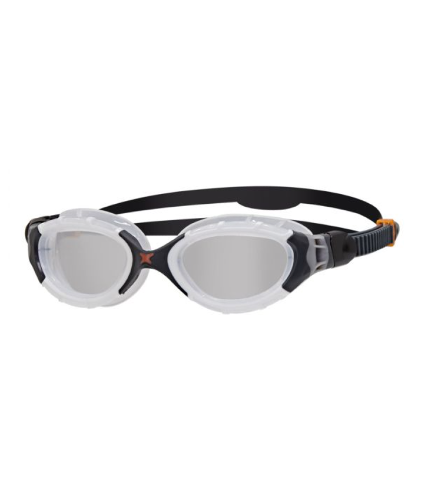 PREDATOR FLEX - CLEAR LENS - WHITE/GUNMETAL FRAME  - SMALL FRAME