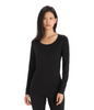 WOMEN'S 200 OASIS LS SCOOP NECK - BLACK