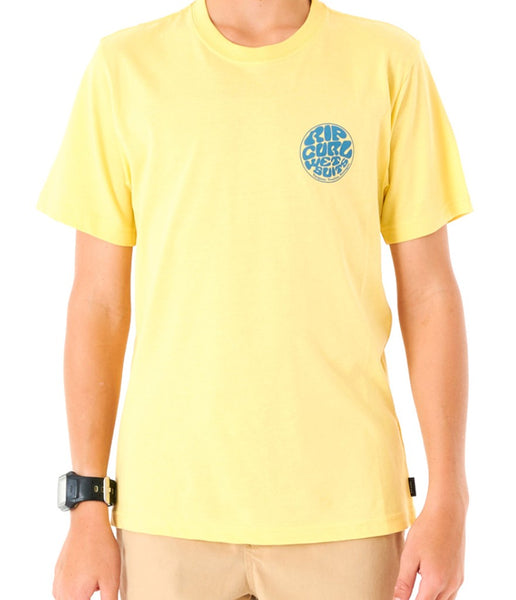 BOY'S WETSUIT ICON TEE (AGES 12, 14 & 16) - BUTTER YELLOW